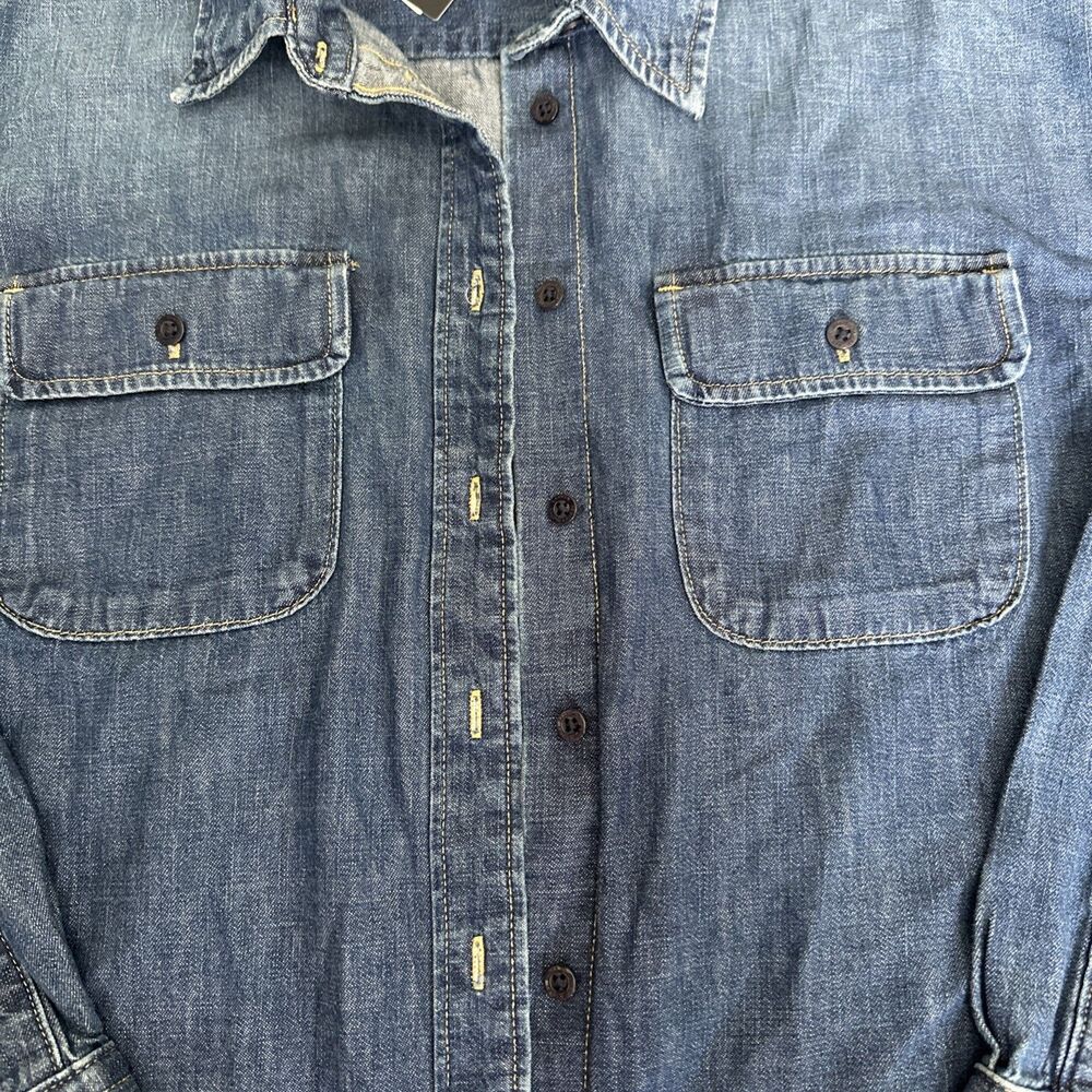 Lauren Ralph Lauren Women's 100% Cotton Denim Shirt Blue Atecco Wash Size XL - Picture 8 of 13